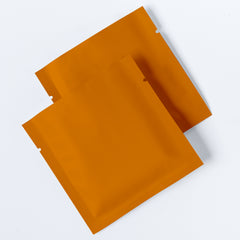 Matte Pumpkin Seed Orange Aluminum Foil Open Fill Bags