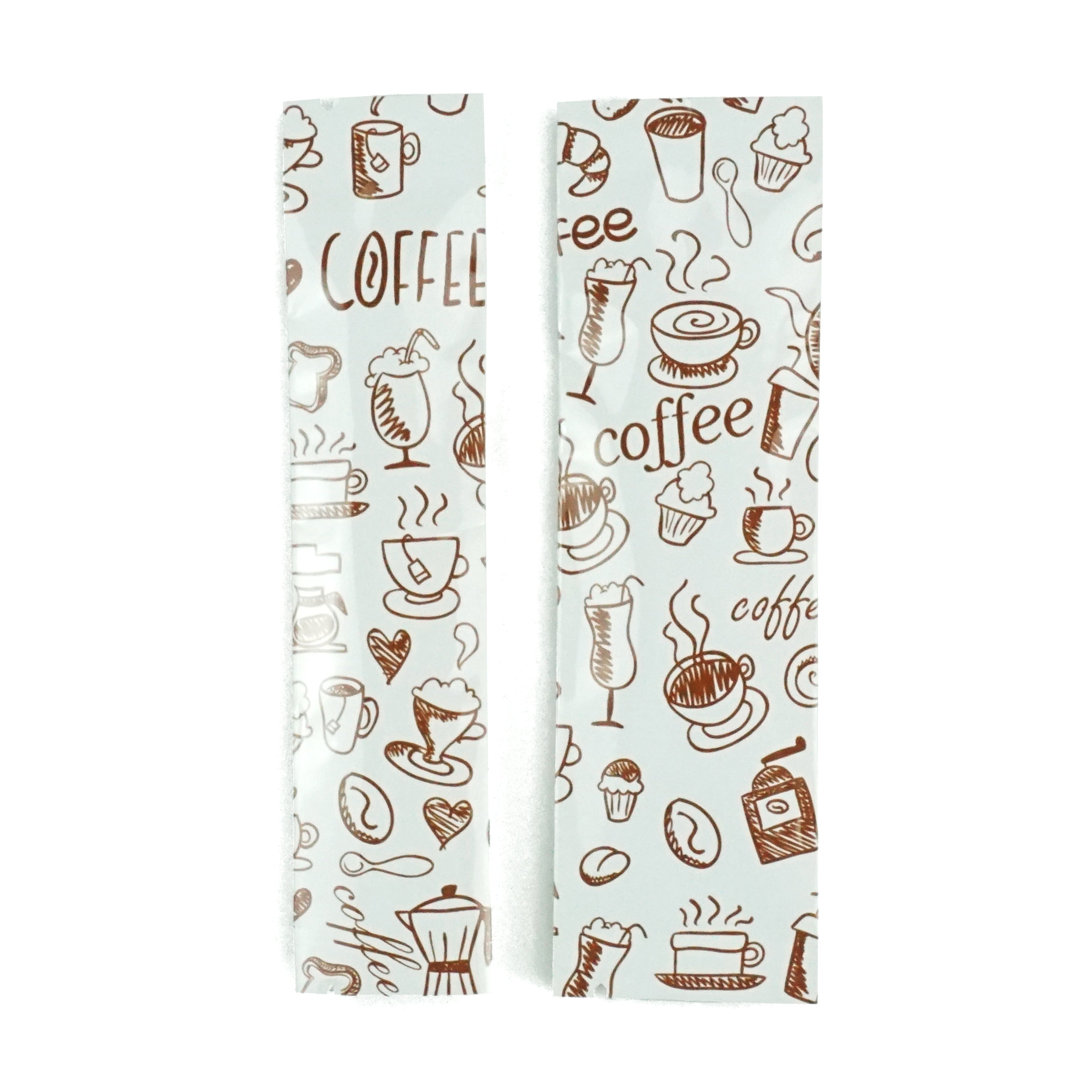 Café White Coffee Designed Foil SlickSeal™ Stick Pouches