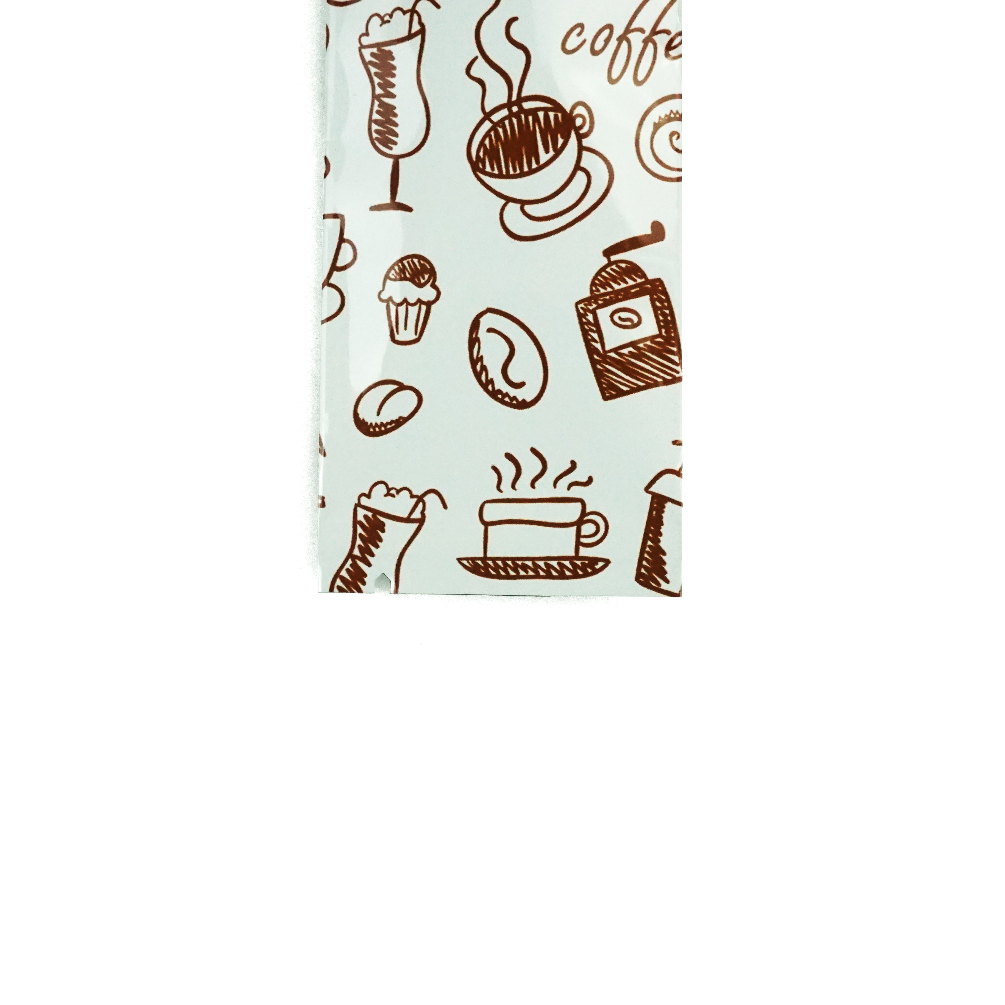 Café White Coffee Designed Foil SlickSeal™ Stick Pouches
