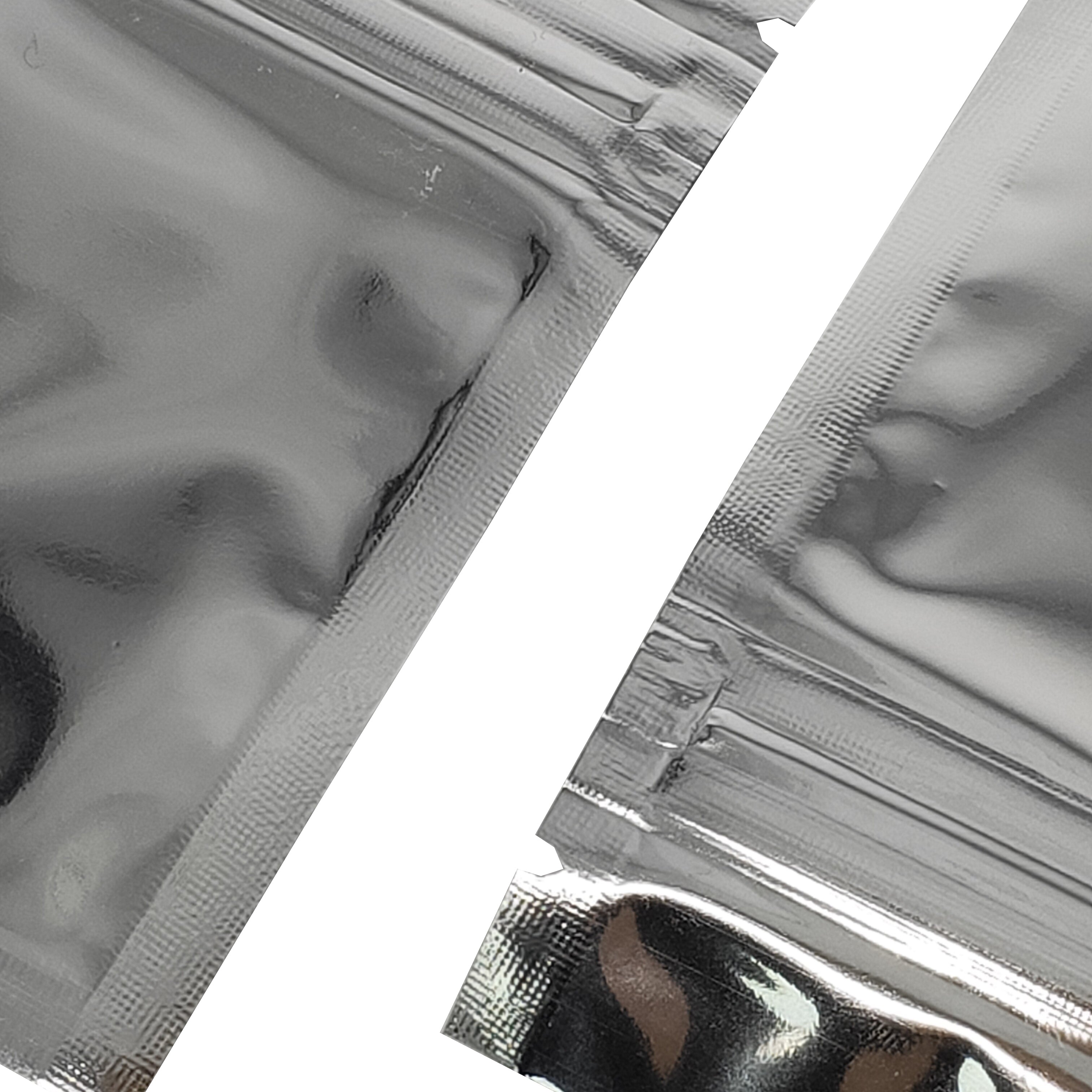 Glossy Half Chrome Silver Window Mylar Flat QuickQlick® Bags