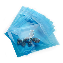 Glossy Clear Ocean Blue Plastic Flat QuickQlick® Bags