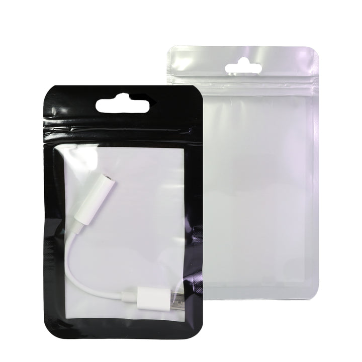 QQ Studio® Transparent Bordered Window Plastic QuickQlick™ Bags with Rounded Corners and Butterfly Hang Hole