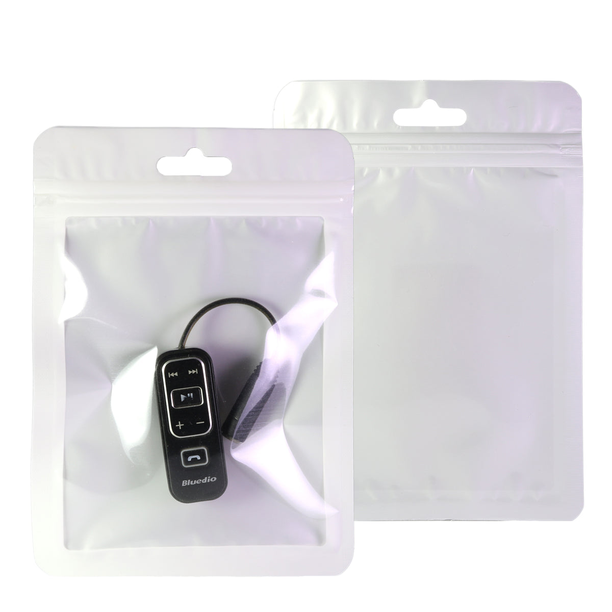 Half Pearl White QuickQlick® Bags with Rounded Corners and Butterfly Hang Hole