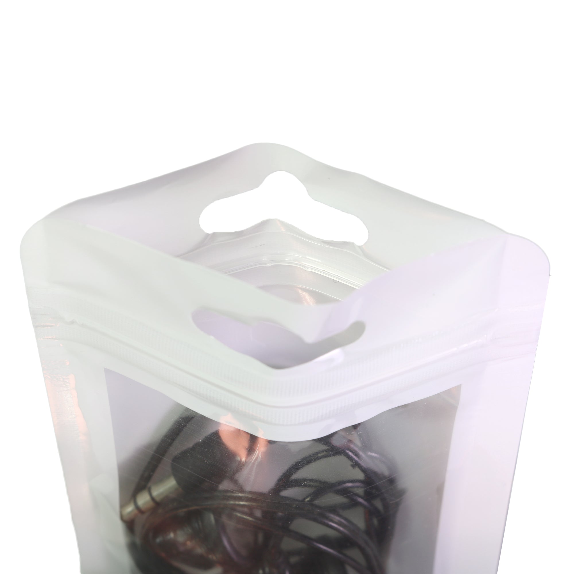 Half Pearl White QuickQlick® Bags with Rounded Corners and Butterfly Hang Hole