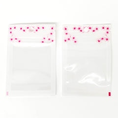 Glossy Floral White Polyethylene Zipper Seal Flat Bags with Flower Border and Hang Hole