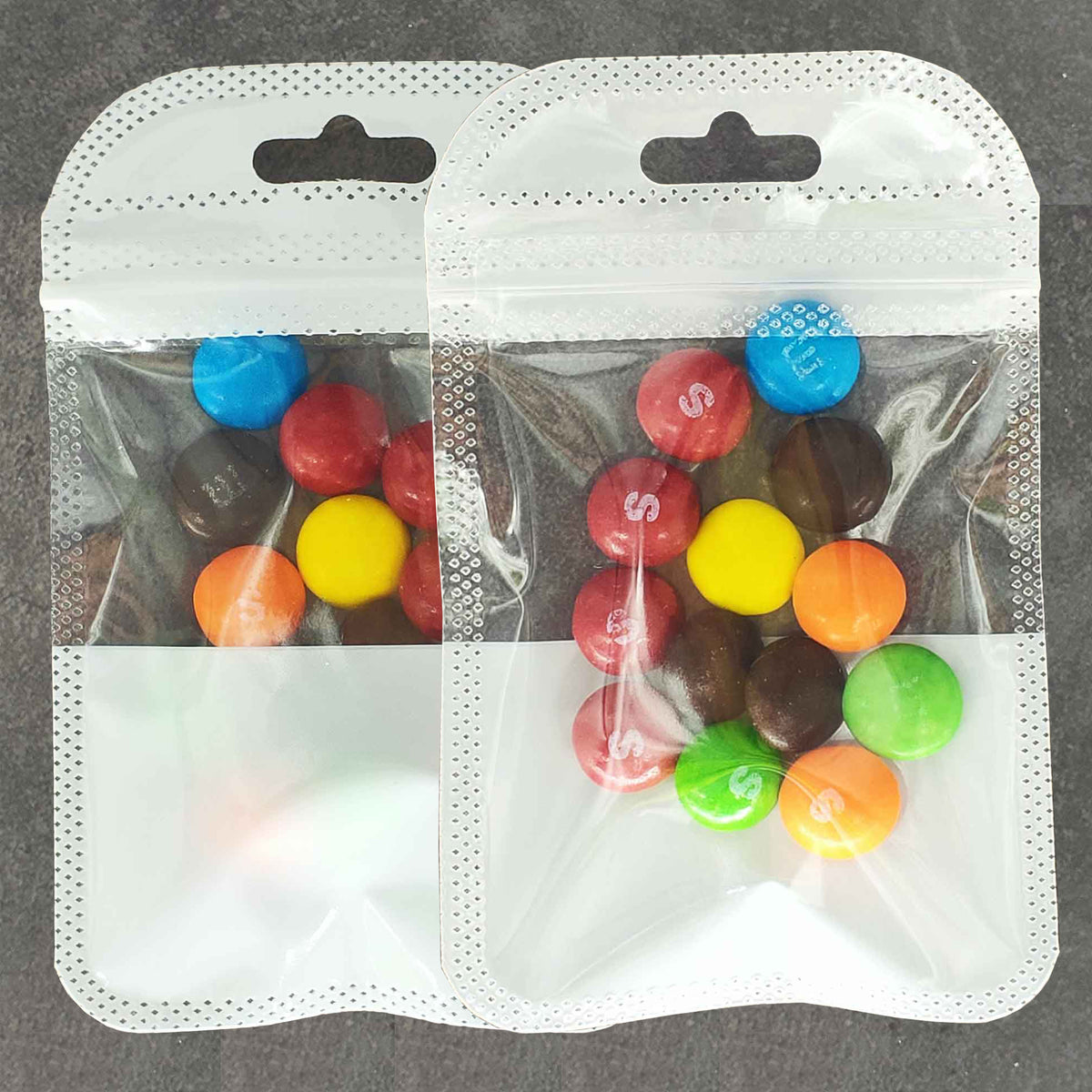 Glossy Half Soft White QuickQlick® Bags with Butterfly Hang Hole