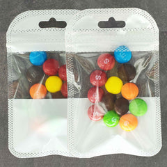 Glossy Clear Front and Half-Colored Design Zipper Seal Bags with Butterfly Hang Hole