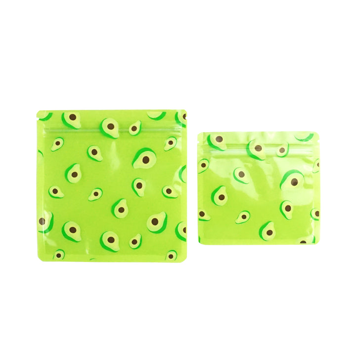 QQ Studio® Avocado Green Designed Multi-Icon Pattern QuickQlick™ Bags with Clear Window
