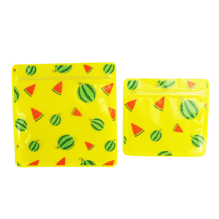 QQ Studio® Watermelon Yellow Designed Multi-Icon Pattern QuickQlick™ Bags with Clear Window