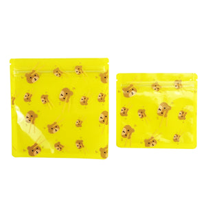 QQ Studio® Bear Bun Yellow Designed Multi-Icon Pattern QuickQlick™ Bags with Clear Window