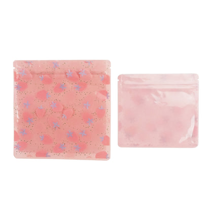 QQ Studio® Strawberry Pink Designed Multi-Icon Pattern QuickQlick® Bags with Clear Window