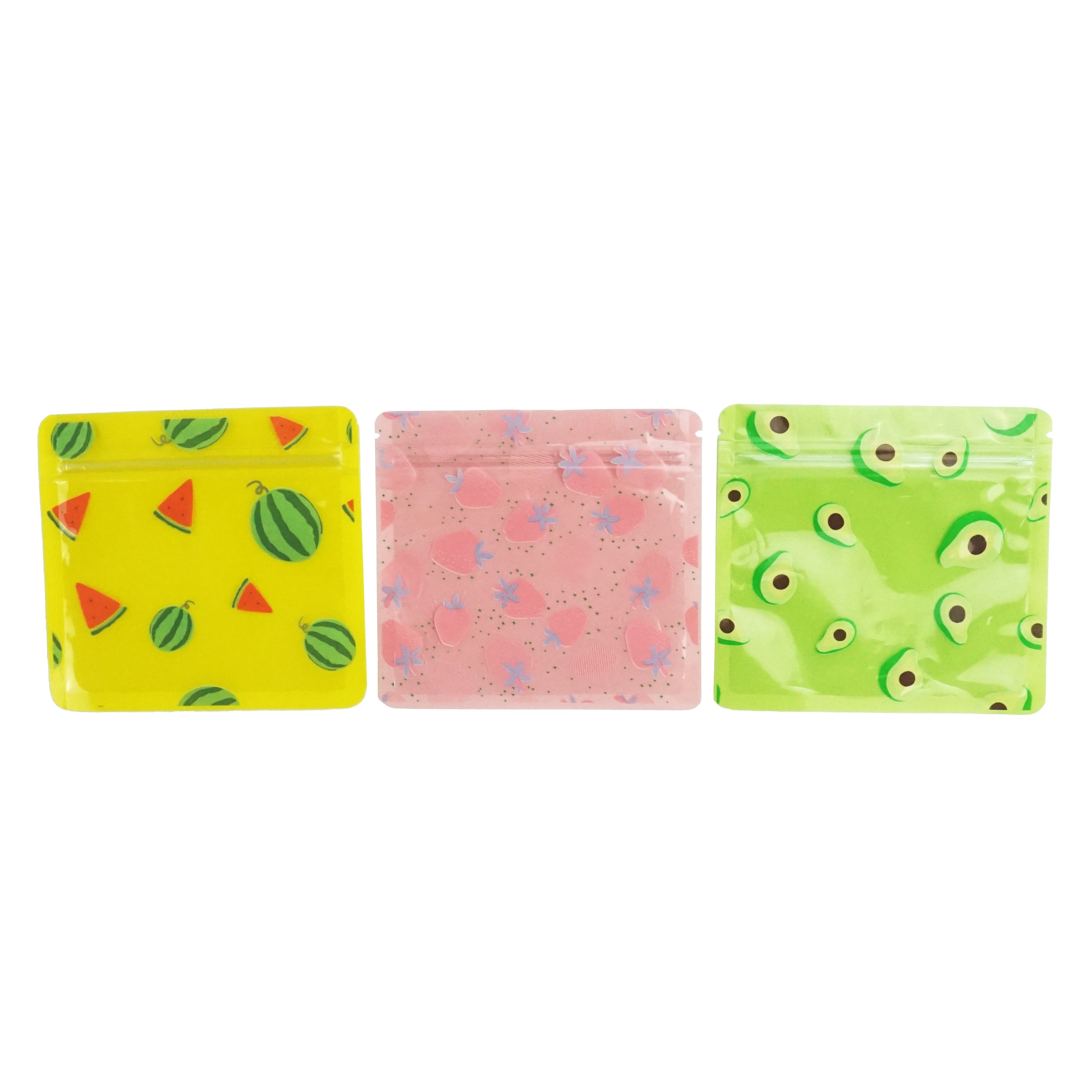 Strawberry Pink Designed Multi-Icon Pattern QuickQlick® Bags with Clear Window