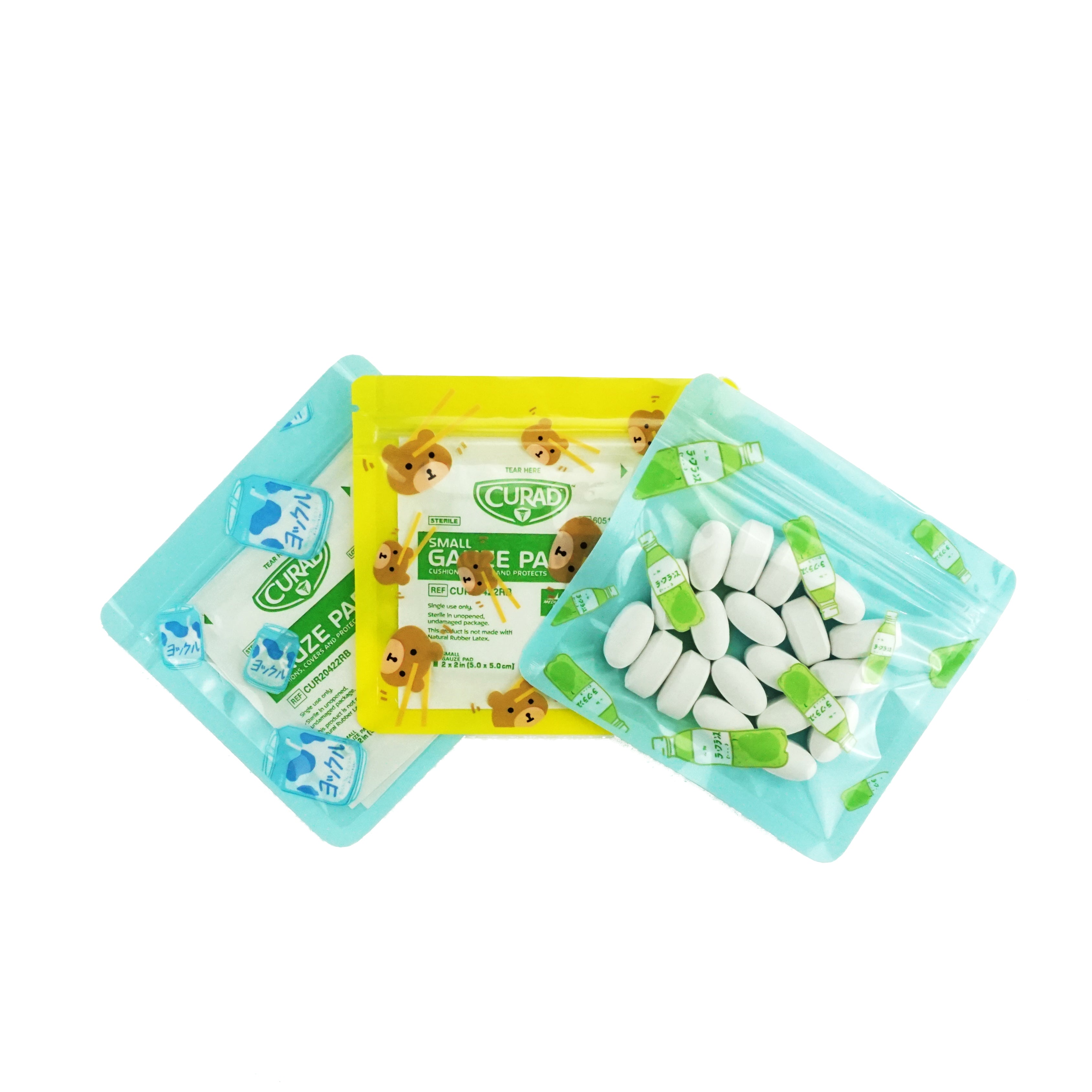 Bear Bun Yellow Designed Multi-Icon Pattern QuickQlick® Bags with Clear Window