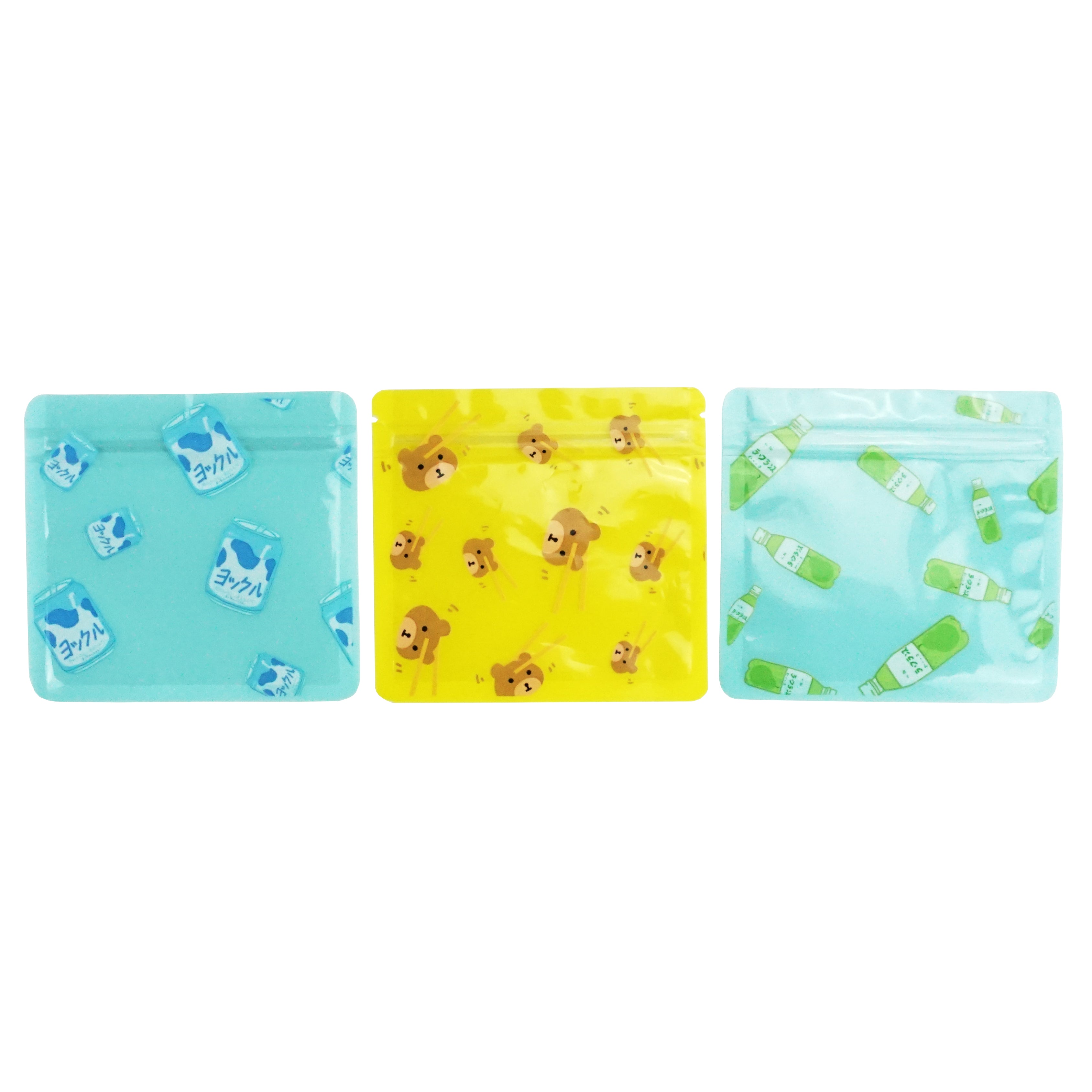 Pear Pop Blue Designed Multi-Icon Pattern QuickQlick® Bags with Clear Window