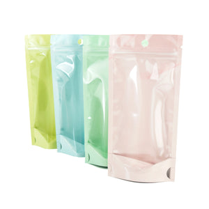 QQ Studio® Pastel Tall Stand Strong® Zipper Seal Bags with Round Hang-Hole