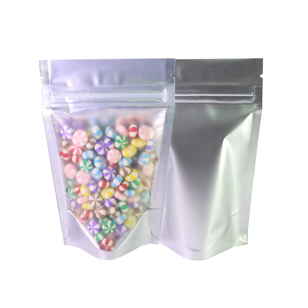Matte Half Nickel Silver Metallic Mylar Stand Strong® Bags