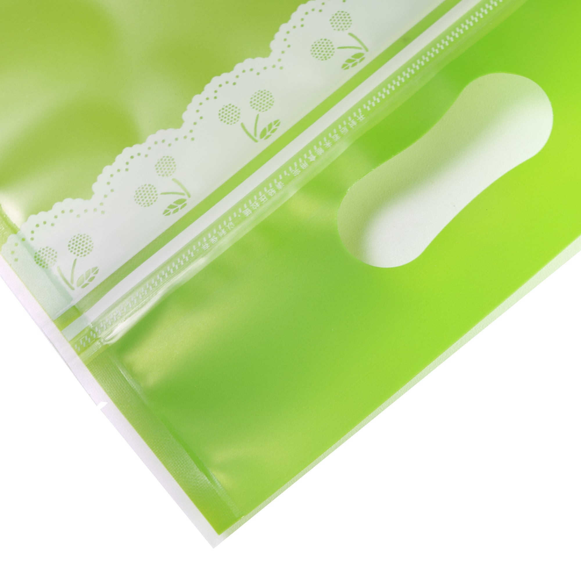 Frosted Front with Bakery Print and Die Cut Handles Plastic Stand Strong® Bags