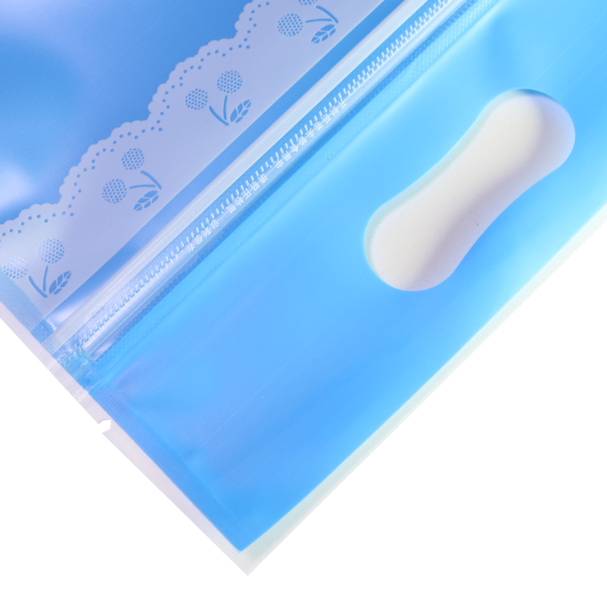 Frosted Bakery Blue with Die Cut Handles Plastic Stand Strong® Bags