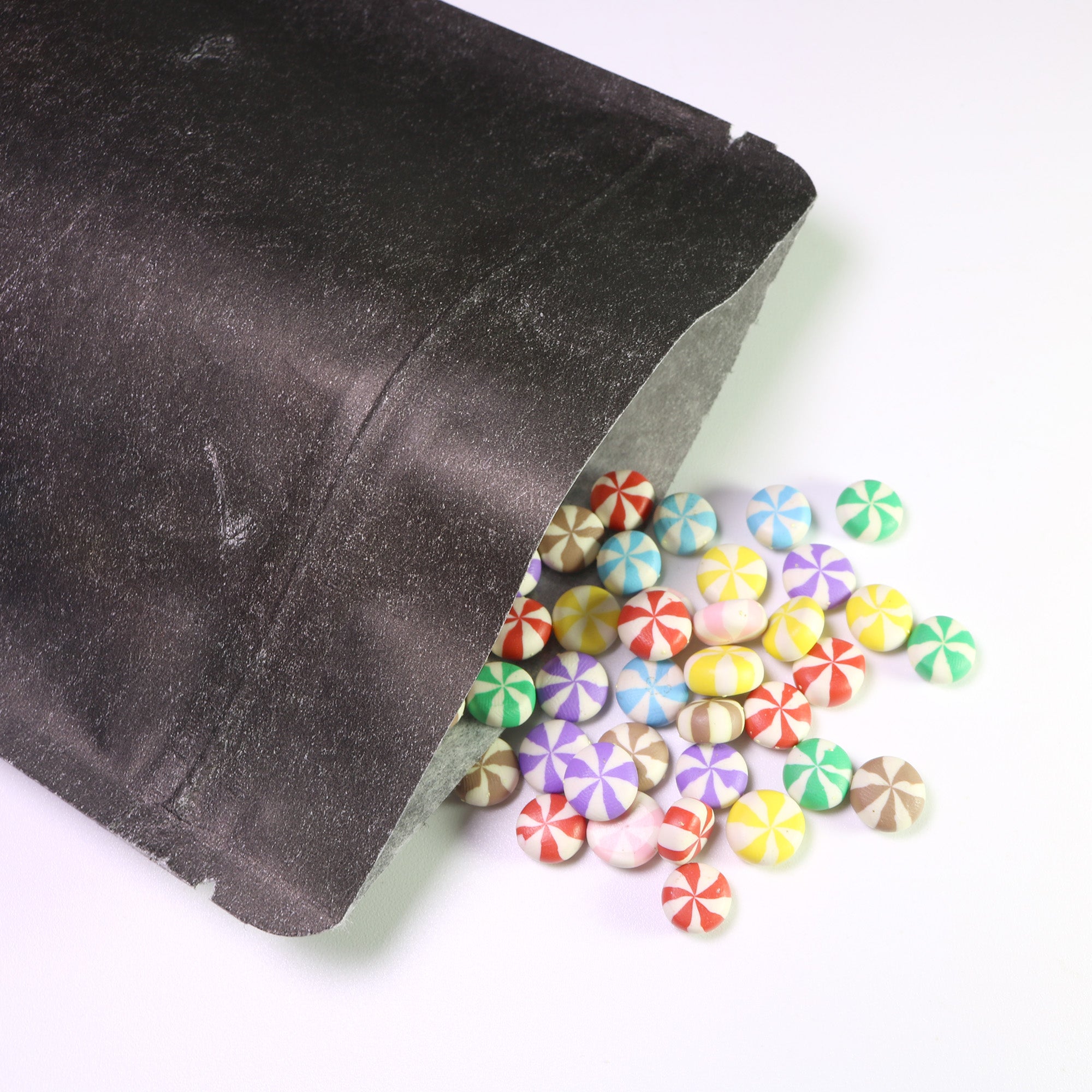 Granite Black Rice Paper with Clear Window Stand Strong® Bags