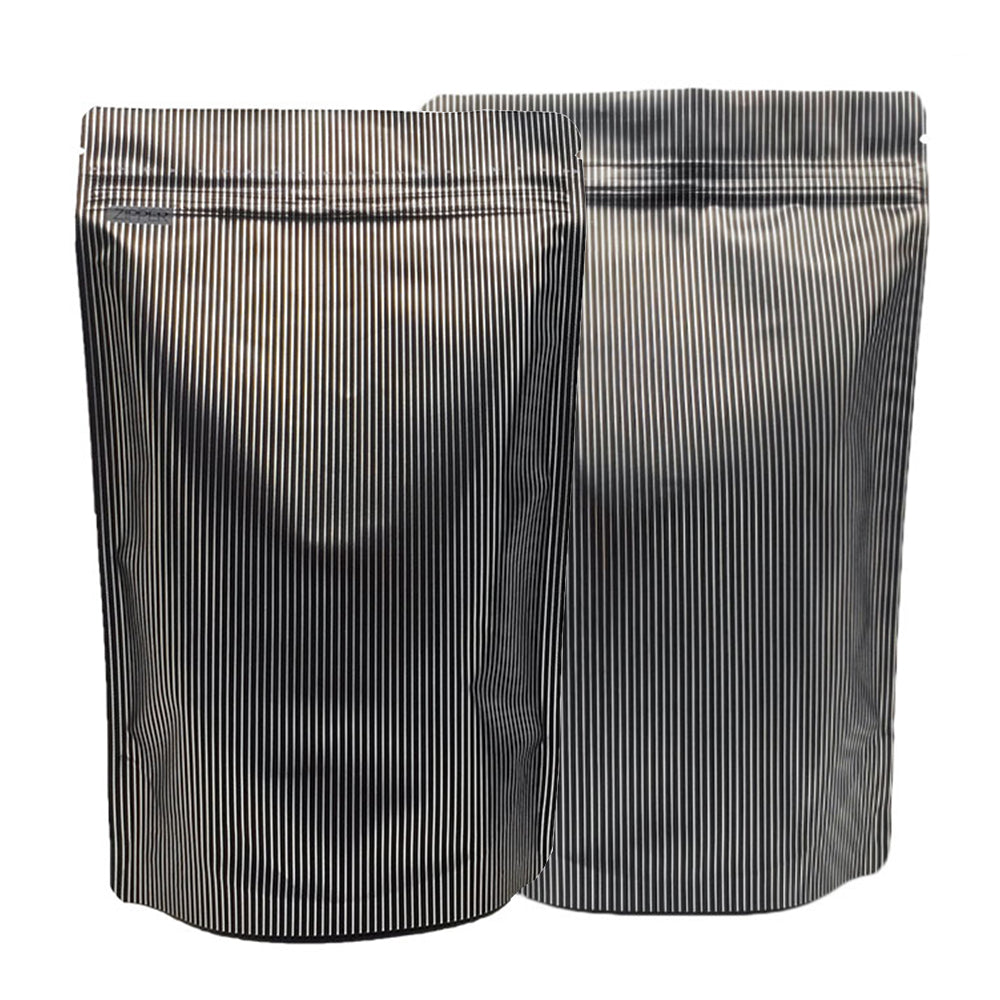 Double-Sided Pinstripe Black Mylar Stand Strong® Bags