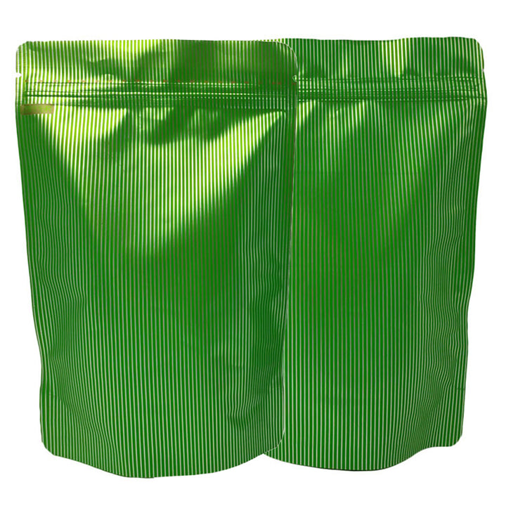 QQ Studio® Baseball Green Stripe Design Mylar Stand QuickQlick™ Bags