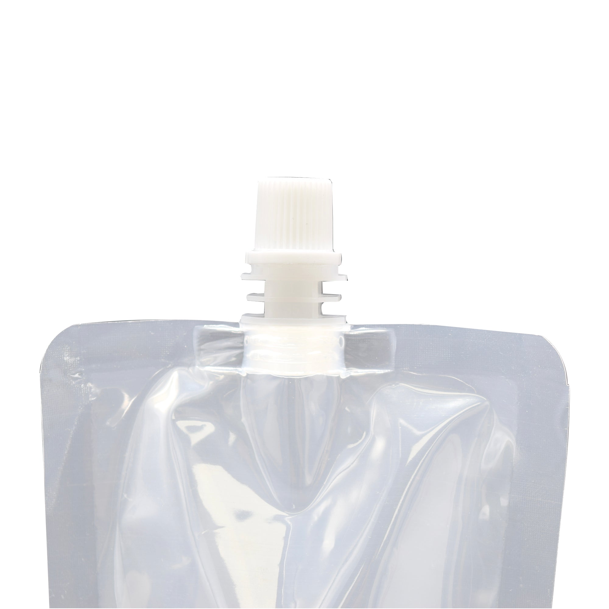 Glossy Clarity Clear Plastic Stand Pouch with Top Screw Cap Spout
