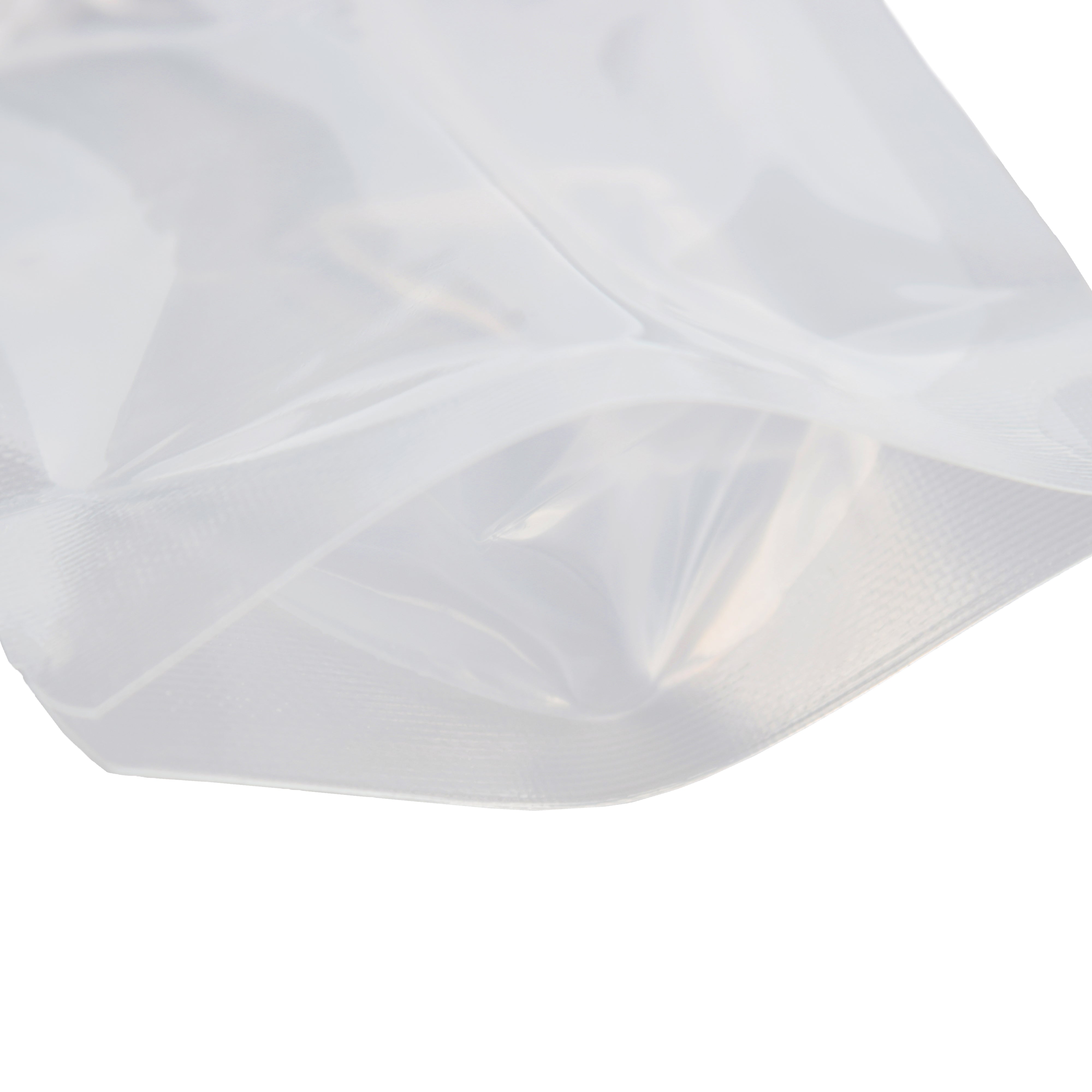 Glossy Clarity Clear Plastic Stand Pouch with Corner Screw Cap Spout and Hang Hole