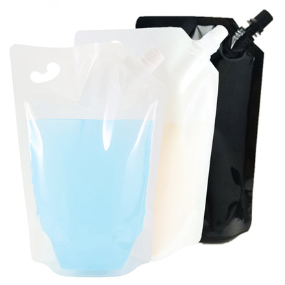 Glossy Plastic Stand Pouch with Corner Screw Cap Spout and Carry Out Hang Hole