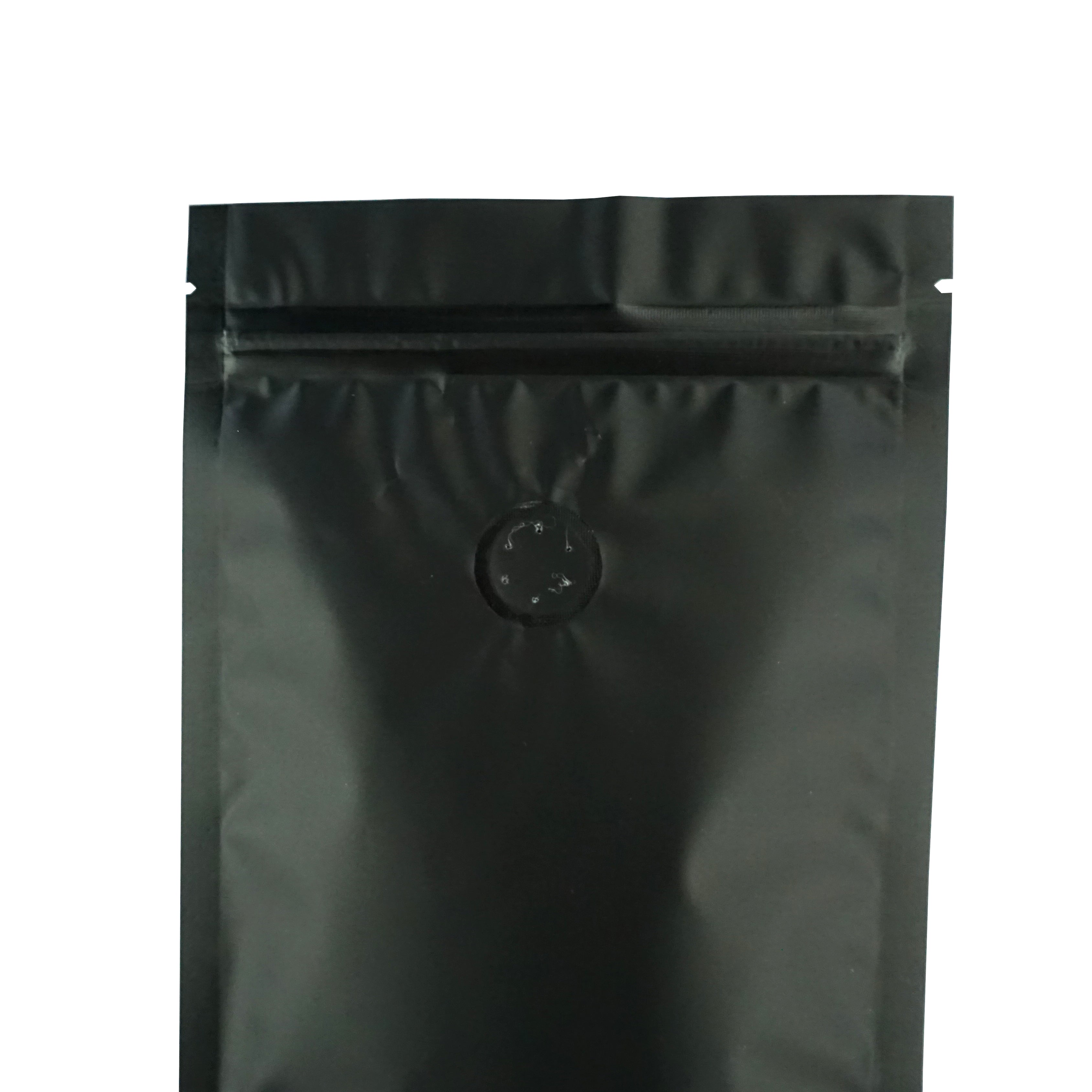Dark Roast Black Foil Coffee Valve Stand Strong® Pouches with Zipper Seal