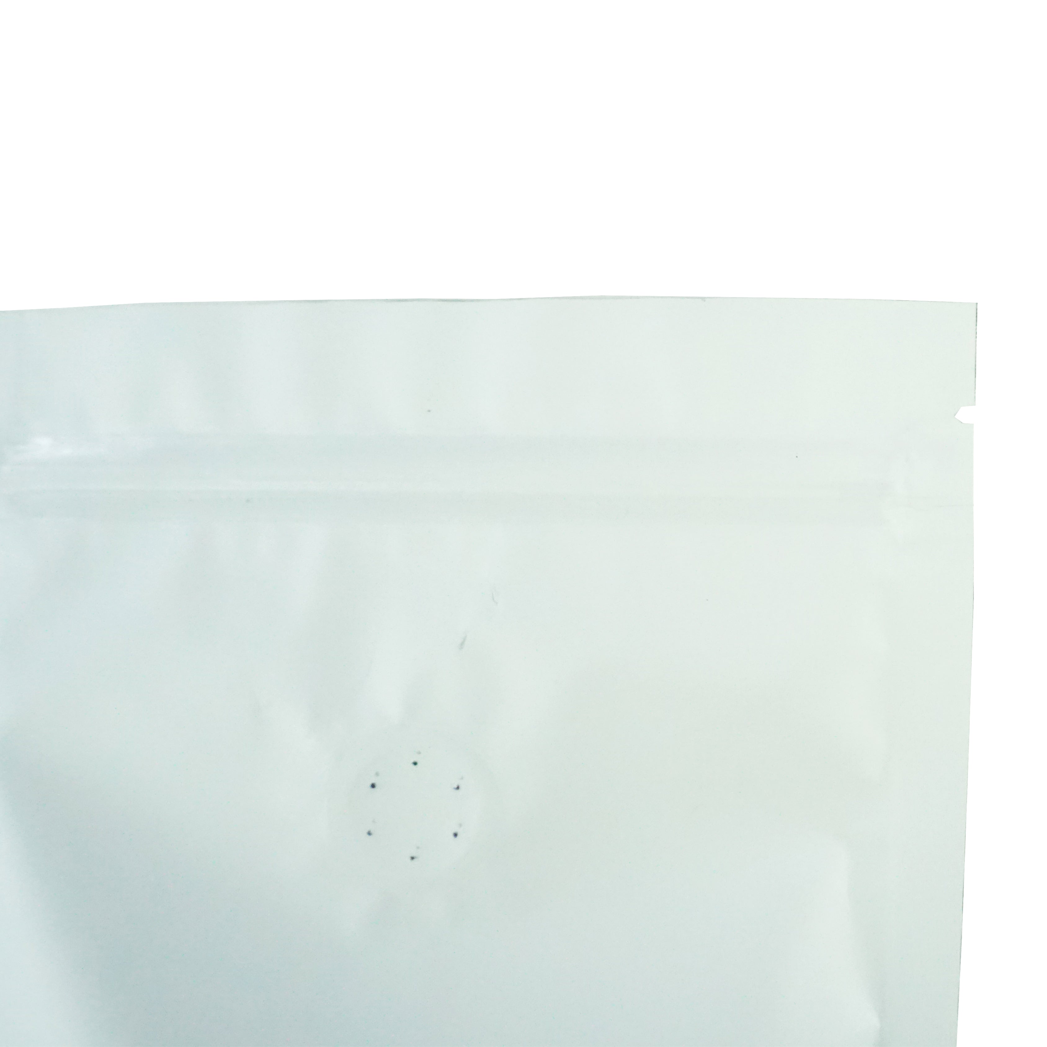 Light Roast White Foil Coffee Valve Stand Strong® Pouches with Zipper Seal