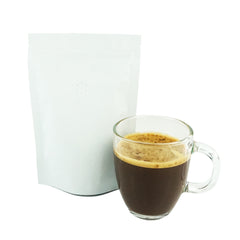 Light Roast White Foil Coffee Valve Stand Strong® Pouches with Zipper Seal