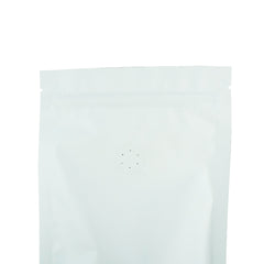 Light Roast White Foil Coffee Valve Stand Strong® Pouches with Zipper Seal