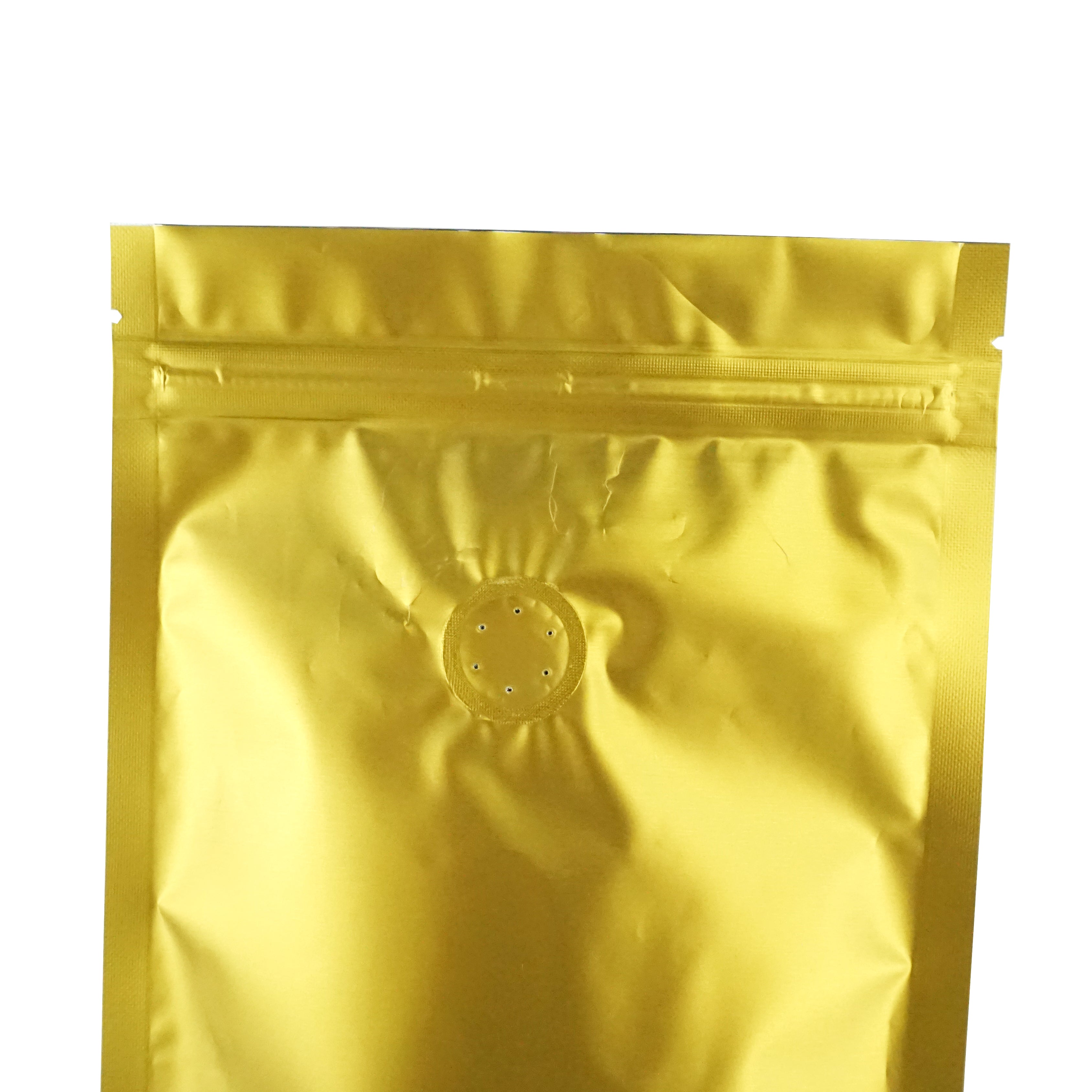 Blonde Roast Gold Foil Coffee Valve Stand Strong® Pouches with Zipper Seal