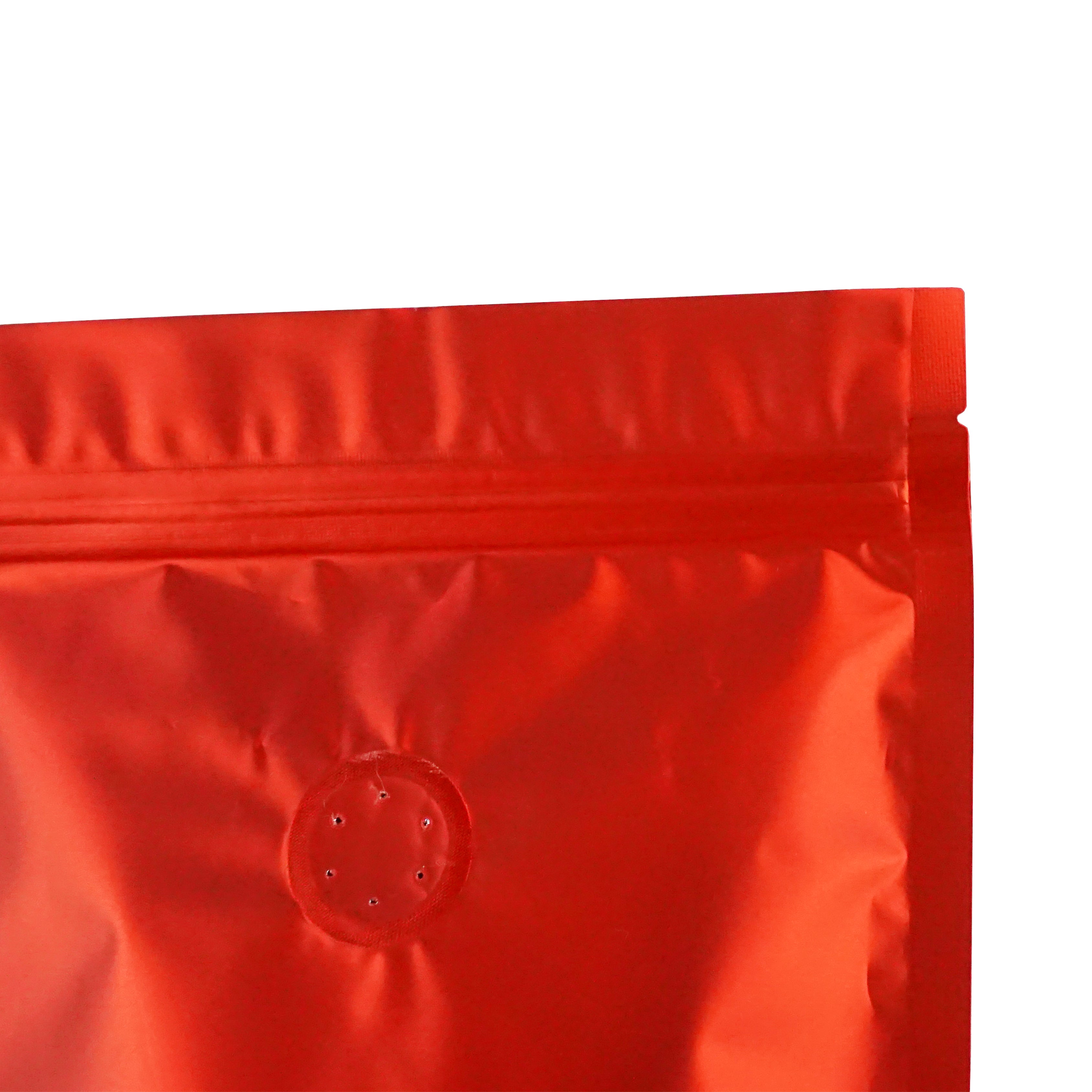 Americano Red Foil Coffee Valve Stand Strong® Pouches with Zipper Seal