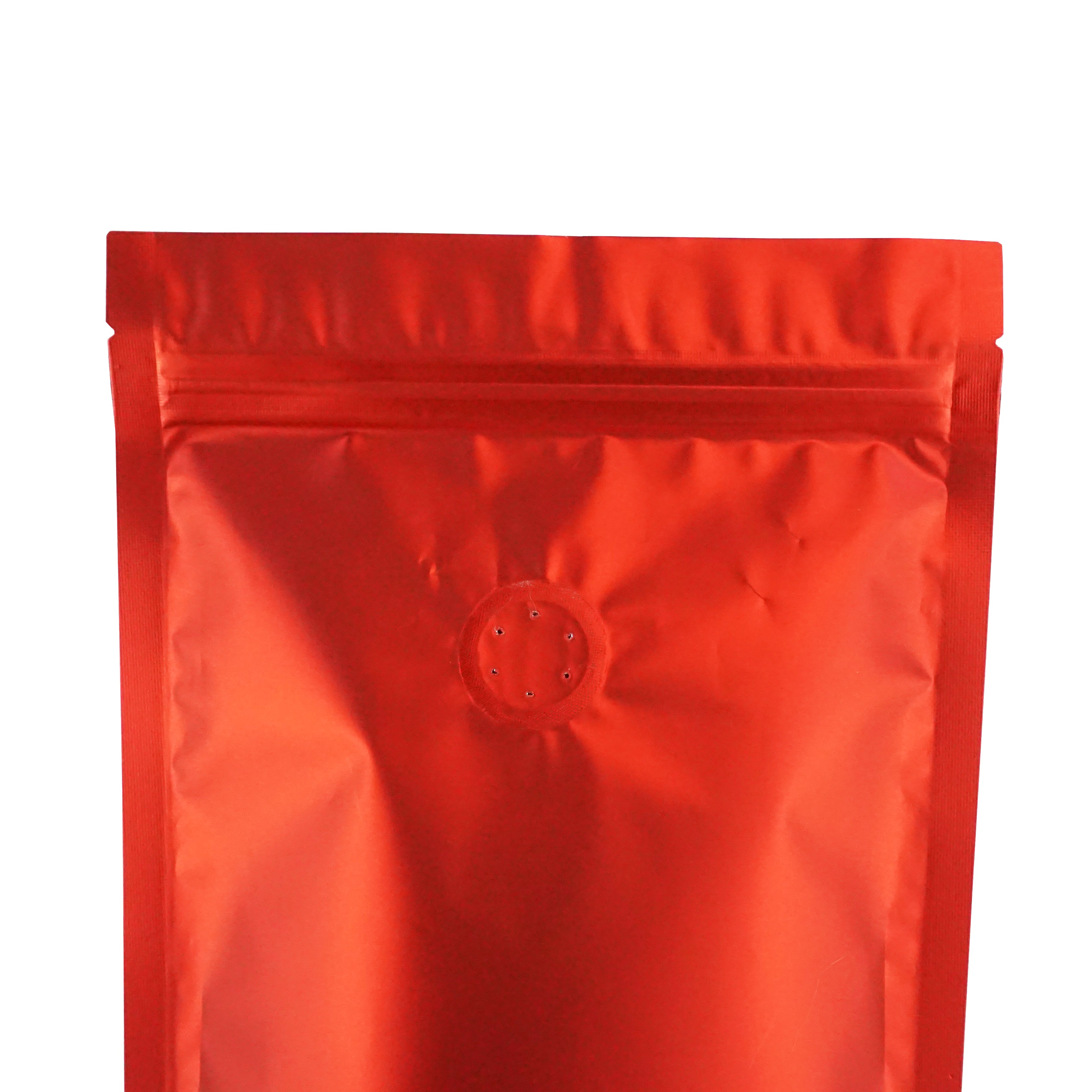 Americano Red Foil Coffee Valve Stand Strong® Pouches with Zipper Seal
