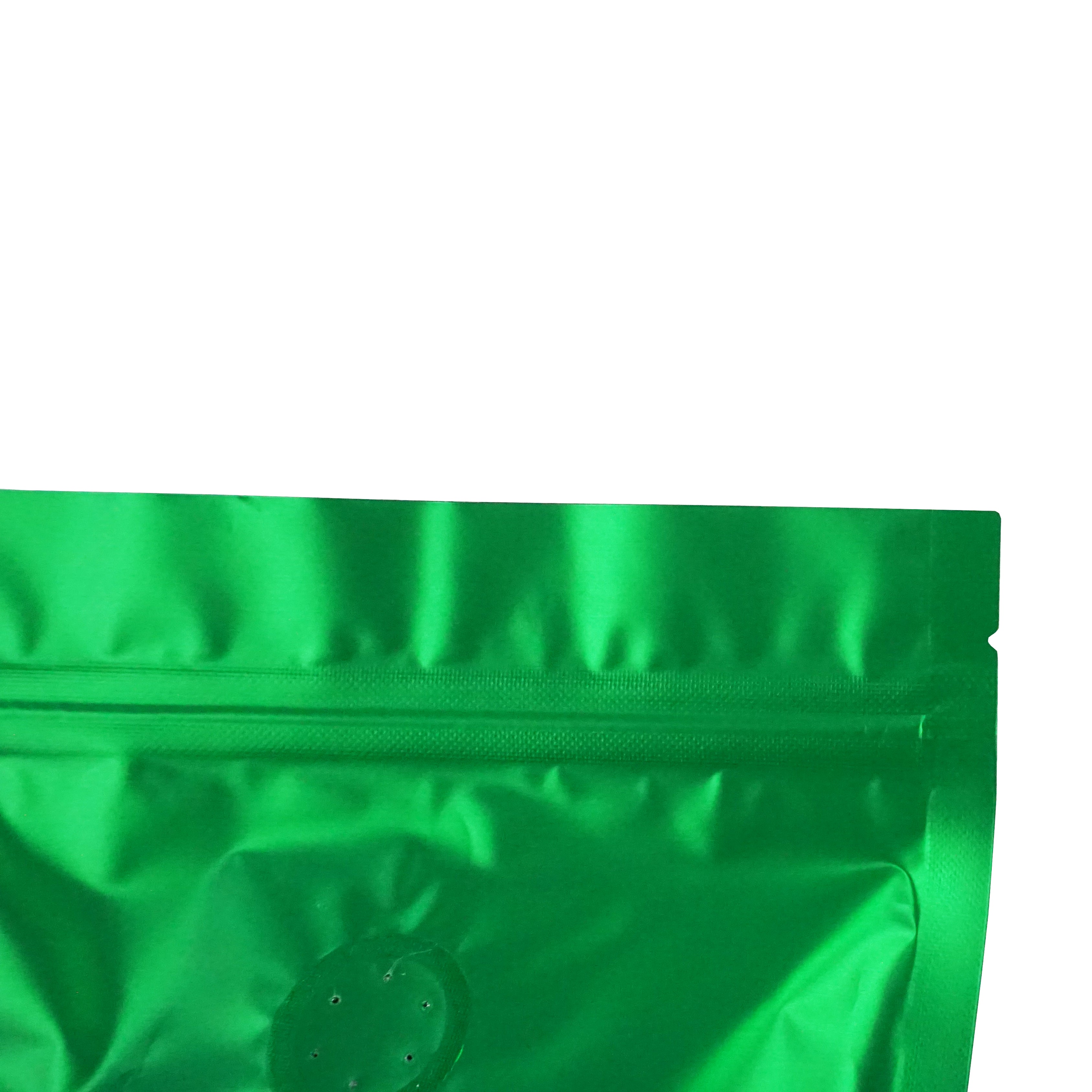 Matcha Green Foil Coffee Valve Stand Strong® Pouches with Zipper Seal