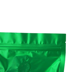 Matcha Green Foil Coffee Valve Stand Strong® Pouches with Zipper Seal