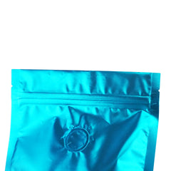 Cold Brew Blue Foil Coffee Valve Stand Strong® Pouches with Zipper Seal