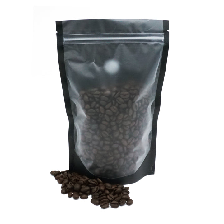 QQ Studio® Mocha Black Coffee Valve StandStrong™ Packaging Bags with Zipper Seal