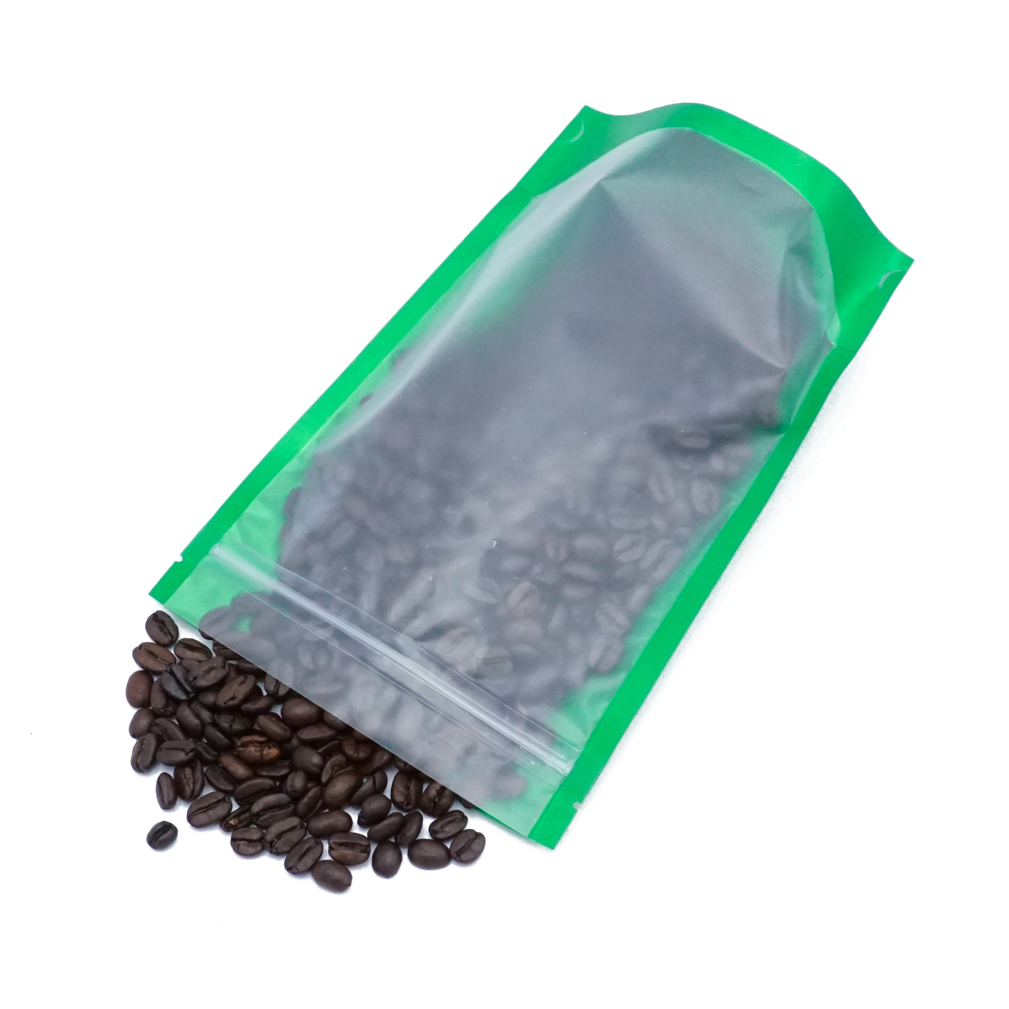 Caffeinated Green Coffee Valve Stand Strong® Packaging Bags with Zipper Seal