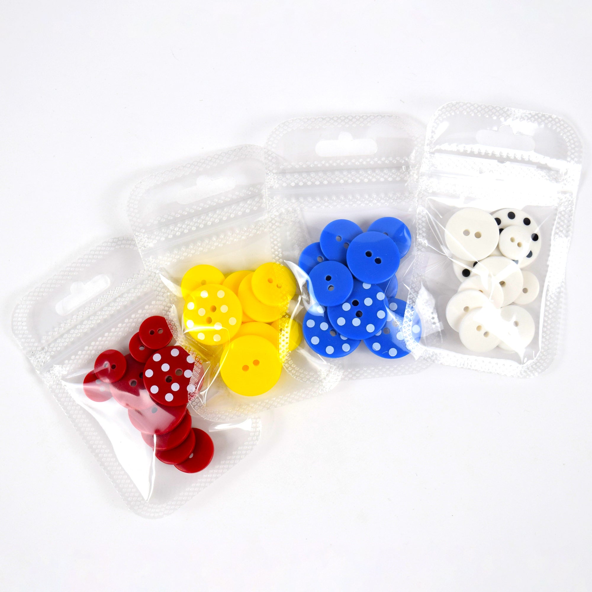 Single-Sided Colored Clear Zipper Seal Bags with Rounded Corners and Butterfly Hang Hole