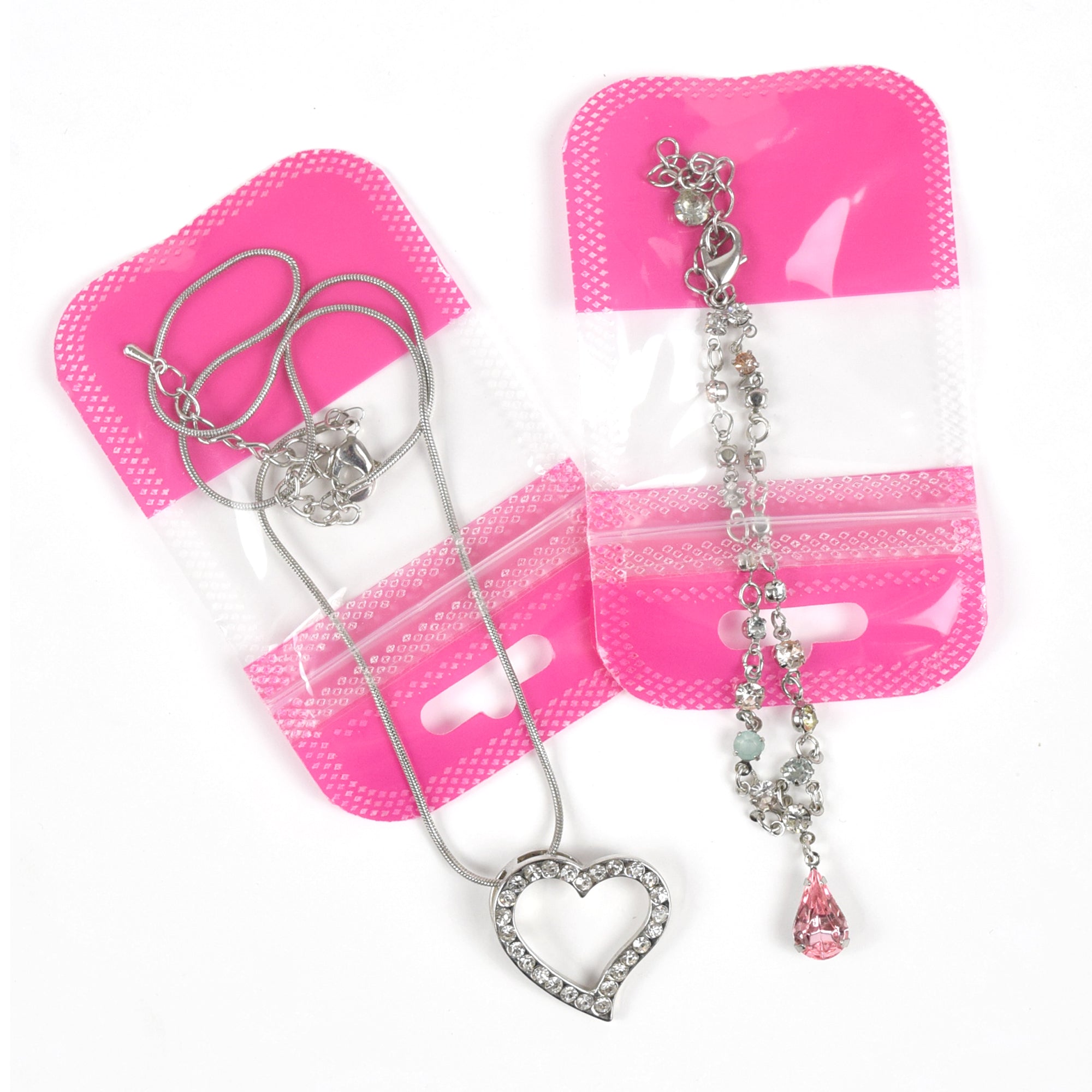 Glossy Half Blushing Pink QuickQlick® Bags with Butterfly Hang Hole