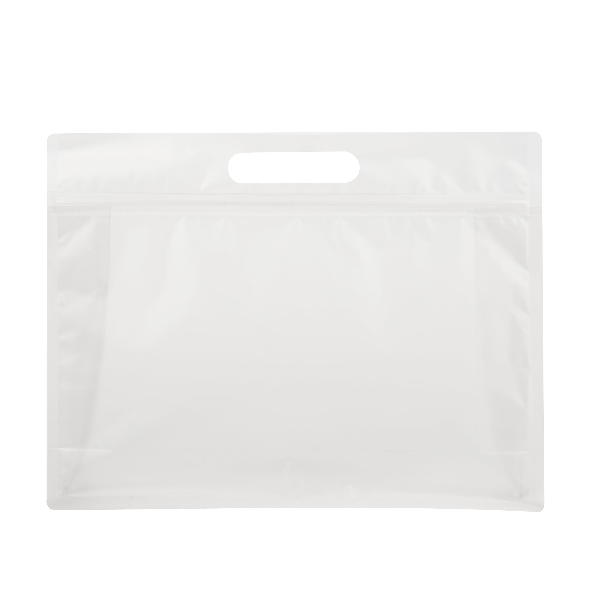 Frosted Polyethylene Side Gusset Stand Strong® Bags with Die-Cut Handles