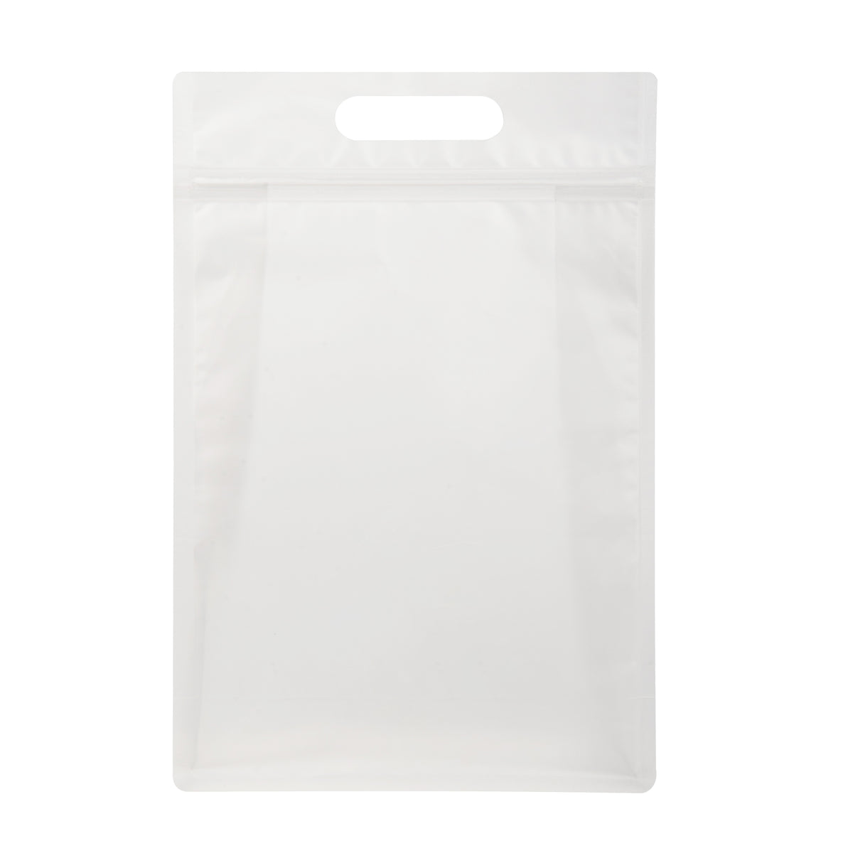 Frosted Polyethylene Side Gusset Stand Strong® Bags with Die-Cut Handles