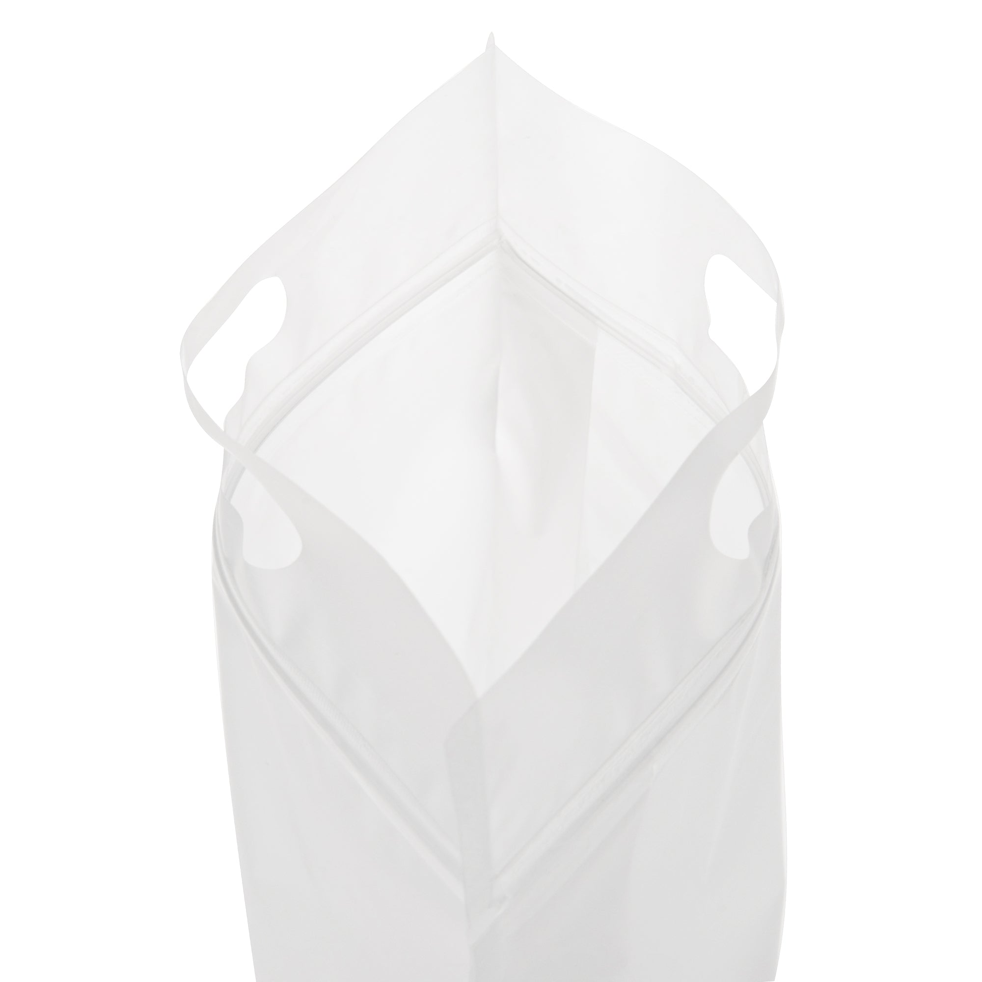 Frosted Polyethylene Side Gusset Stand Strong® Bags with Die-Cut Handles