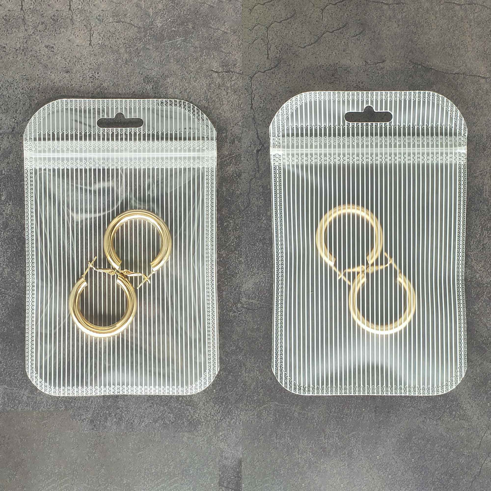 Transparent Front Frosted Back Poly Bags – Flat Resealable Packaging with Butterfly Hang Hole