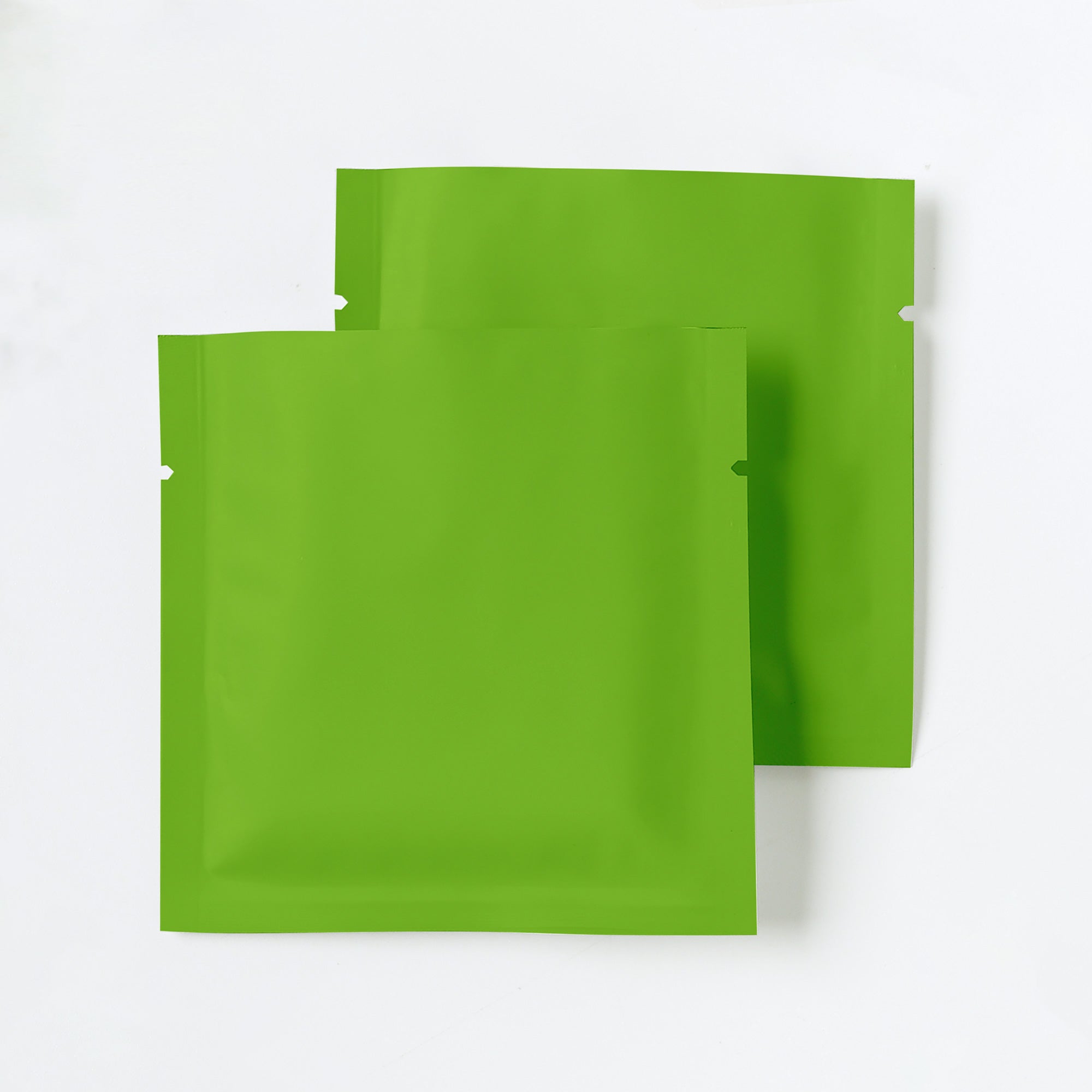 Matte Herbal Green Aluminum Foil Open Fill Bags