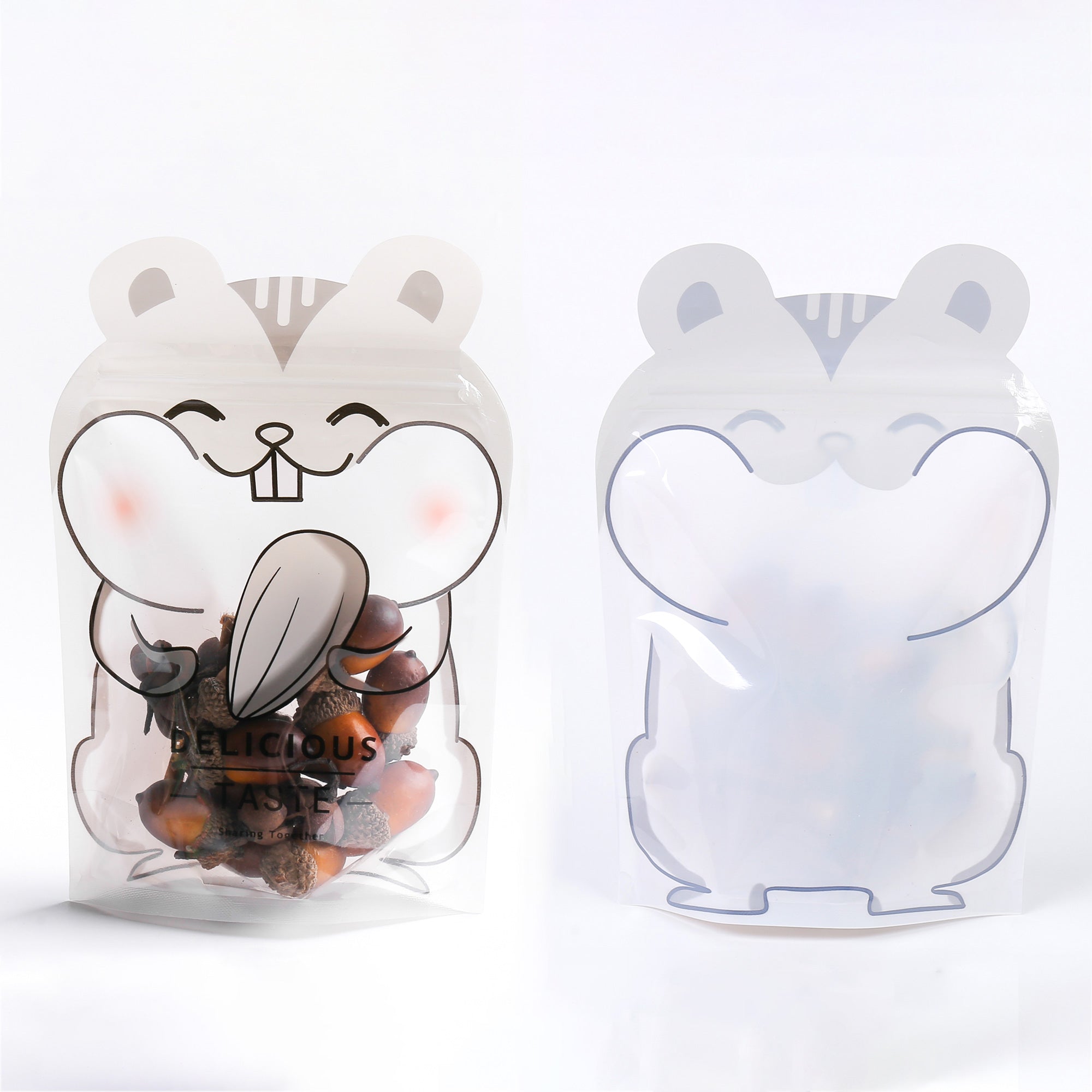 Chipmunk Gray Stand Strong® Bags with Animal Print Window