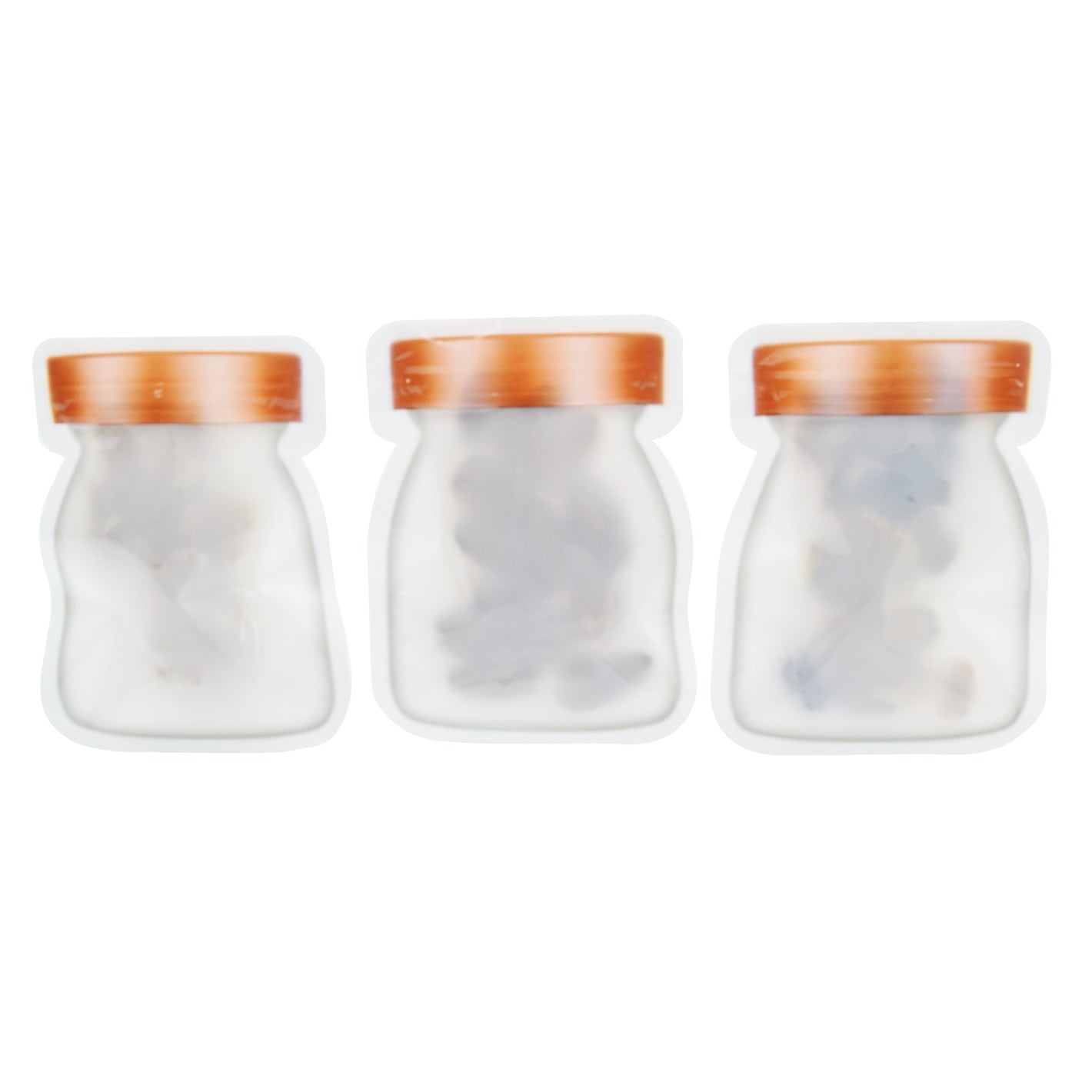 QQ Studio® Copper Lid Powder White Jar Shaped Flat Plastic QuickQlick® Bags