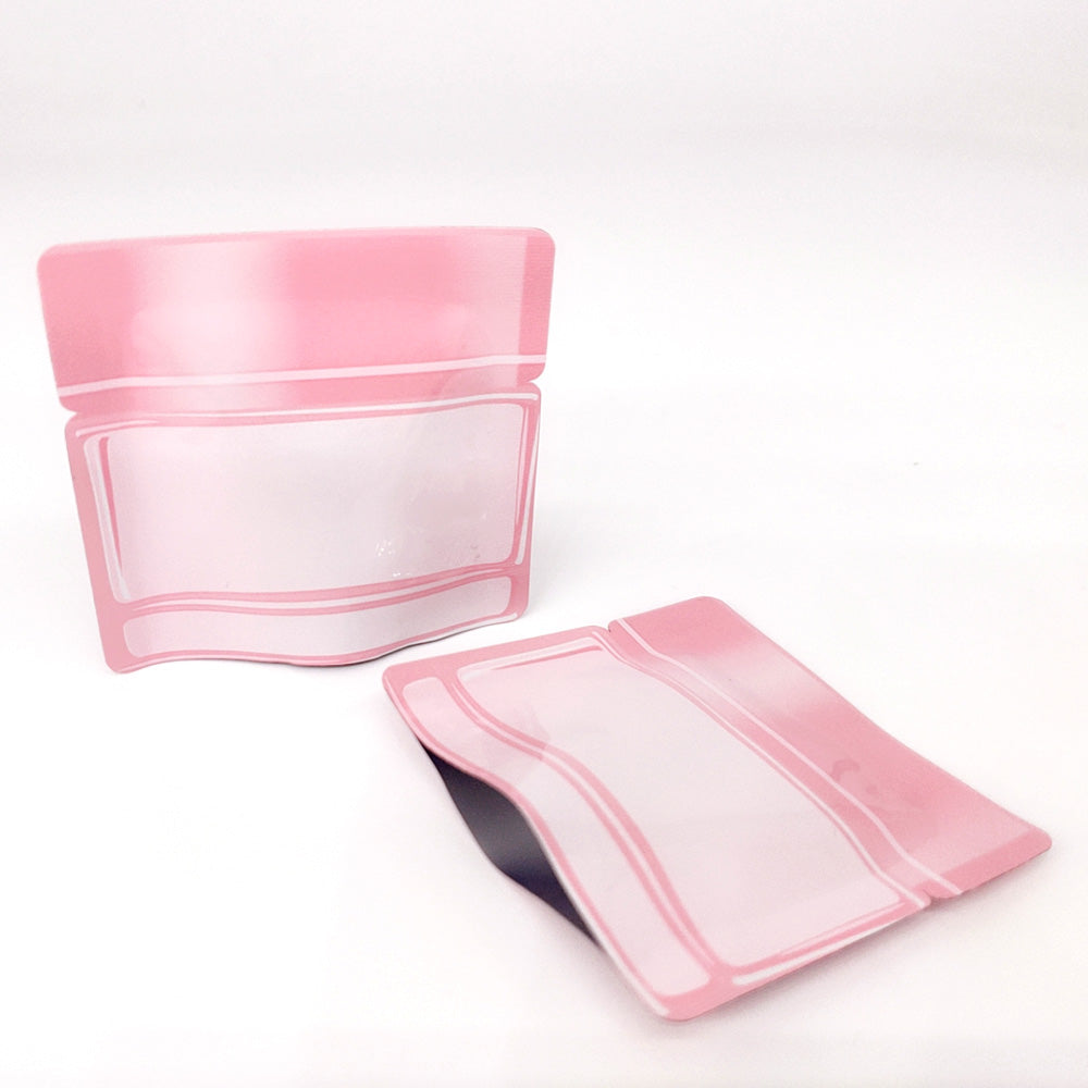 Double-Sided Perfumed Pink Aluminum Cosmetic Bottle Shape Open Bottom Bags